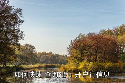 如何快速 查詢(xún)建行 開(kāi)戶(hù)行信息