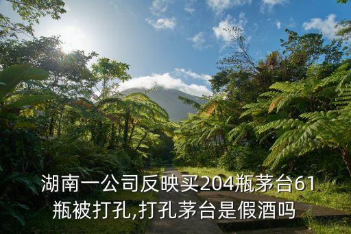  湖南一公司反映買(mǎi)204瓶茅臺(tái)61瓶被打孔,打孔茅臺(tái)是假酒嗎