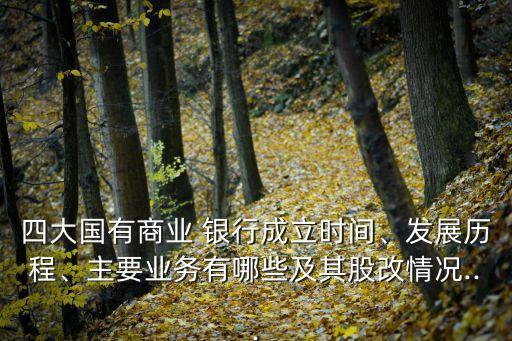 四大國(guó)有商業(yè) 銀行成立時(shí)間、發(fā)展歷程、主要業(yè)務(wù)有哪些及其股改情況...