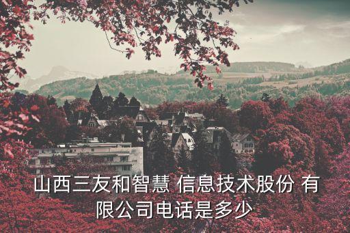  山西三友和智慧 信息技術股份 有限公司電話是多少