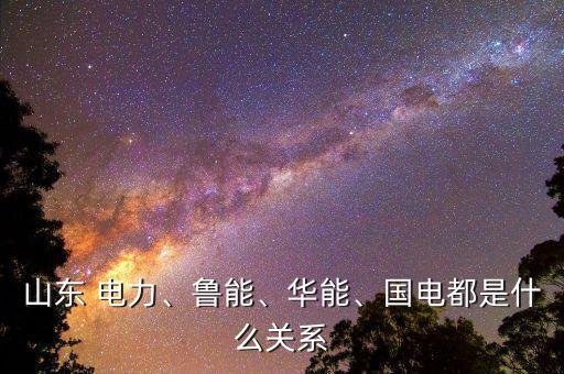 山東 電力、魯能、華能、國電都是什么關(guān)系