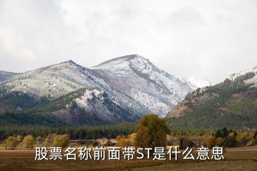  股票名稱(chēng)前面帶ST是什么意思