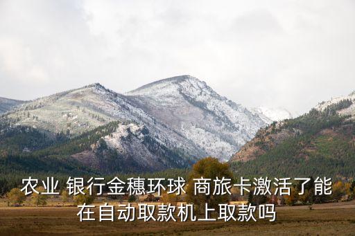 農業(yè) 銀行金穗環(huán)球 商旅卡激活了能在自動取款機上取款嗎