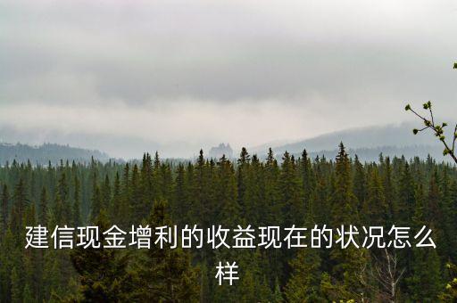  建信現金增利的收益現在的狀況怎么樣