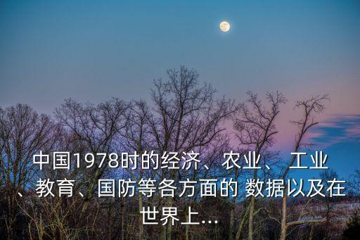 中國1978時的經(jīng)濟、農(nóng)業(yè)、 工業(yè)、教育、國防等各方面的 數(shù)據(jù)以及在世界上...