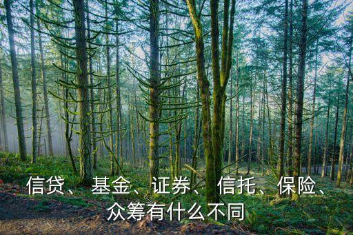 信貸、 基金、證券、 信托、保險、眾籌有什么不同
