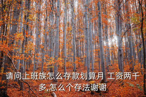 請問上班族怎么存款劃算月 工資兩千多,怎么個存法謝謝
