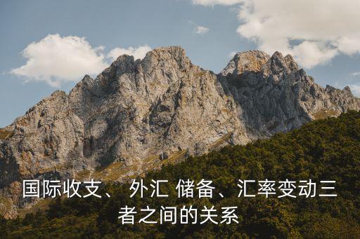 國際收支、 外匯 儲備、匯率變動三者之間的關(guān)系