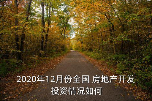 2020年12月份全國(guó) 房地產(chǎn)開(kāi)發(fā) 投資情況如何