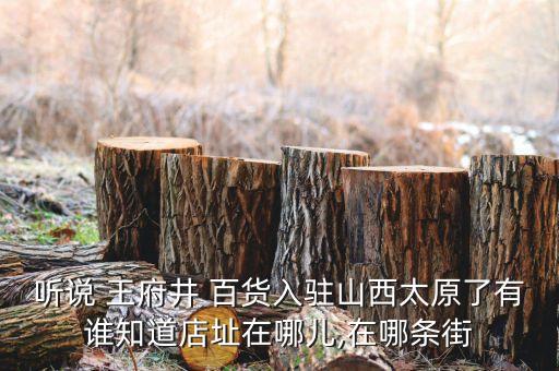 聽說 王府井 百貨入駐山西太原了有誰(shuí)知道店址在哪兒,在哪條街