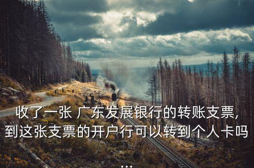 收了一張 廣東發(fā)展銀行的轉(zhuǎn)賬支票,到這張支票的開(kāi)戶行可以轉(zhuǎn)到個(gè)人卡嗎...