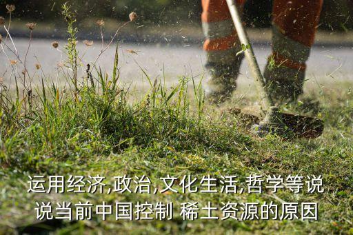 運用經濟,政治,文化生活,哲學等說說當前中國控制 稀土資源的原因