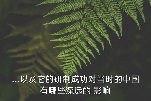 ...以及它的研制成功對當(dāng)時的中國有哪些深遠(yuǎn)的 影響