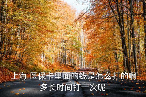  上海 醫(yī)保卡里面的錢是怎么打的啊多長(zhǎng)時(shí)間打一次呢
