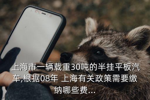  上海市一輛載重30噸的半掛平板汽車,根據(jù)08年 上海有關(guān)政策需要繳納哪些費...