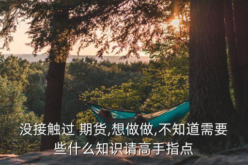 沒接觸過 期貨,想做做,不知道需要些什么知識請高手指點