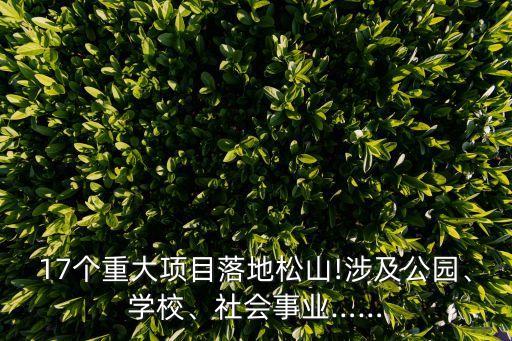 17個(gè)重大項(xiàng)目落地松山!涉及公園、學(xué)校、社會(huì)事業(yè)……