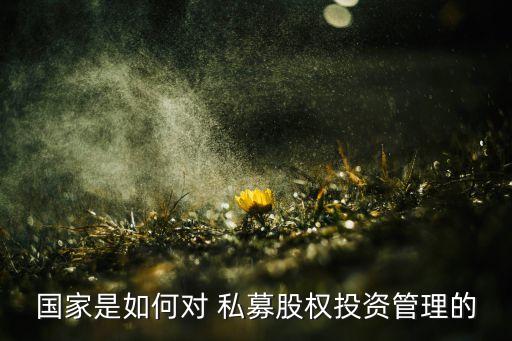 國家是如何對 私募股權投資管理的