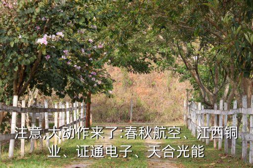 注意,大動作來了:春秋航空、江西銅業(yè)、證通電子、天合光能