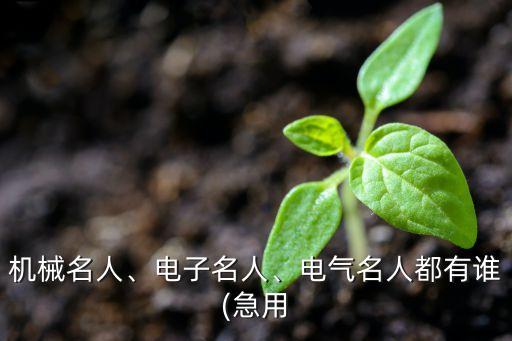 機(jī)械名人、電子名人、電氣名人都有誰(急用