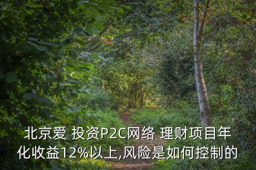 北京愛 投資P2C網(wǎng)絡 理財項目年化收益12%以上,風險是如何控制的