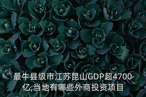 最?？h級市江蘇昆山GDP超4700億,當地有哪些外商投資項目