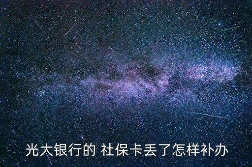  光大銀行的 社?？▉G了怎樣補(bǔ)辦