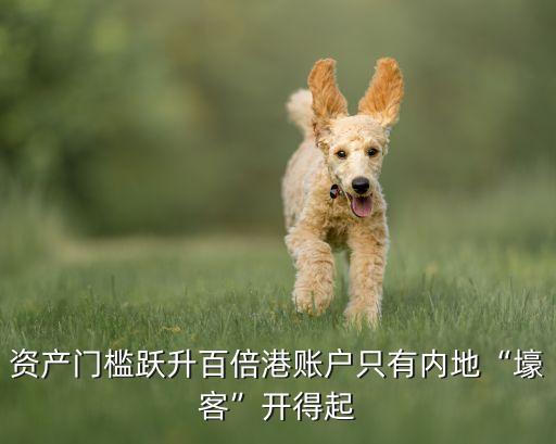 資產(chǎn)門檻躍升百倍港賬戶只有內(nèi)地“壕客”開(kāi)得起
