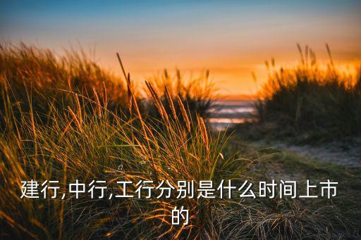 建行,中行,工行分別是什么時(shí)間上市的