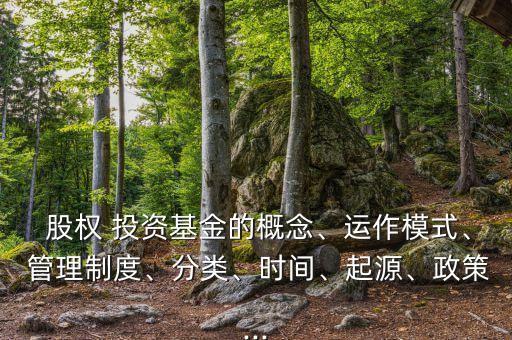  股權(quán) 投資基金的概念、運作模式、 管理制度、分類、時間、起源、政策...