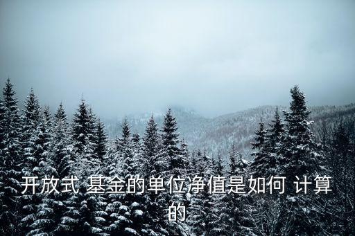 開(kāi)放式 基金的單位凈值是如何 計(jì)算的