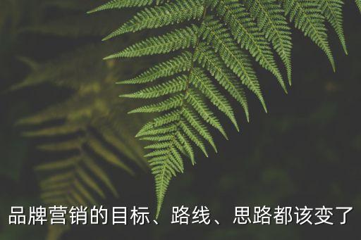 品牌營(yíng)銷(xiāo)的目標(biāo)、路線(xiàn)、思路都該變了