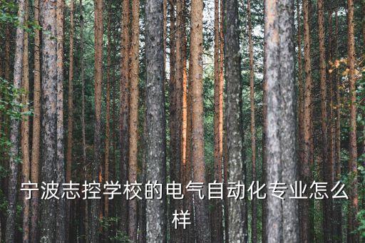  寧波志控學(xué)校的電氣自動化專業(yè)怎么樣