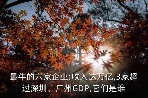 最牛的六家企業(yè):收入達萬億,3家超過深圳、廣州GDP,它們是誰