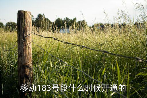 移動183號段什么時(shí)候開通的