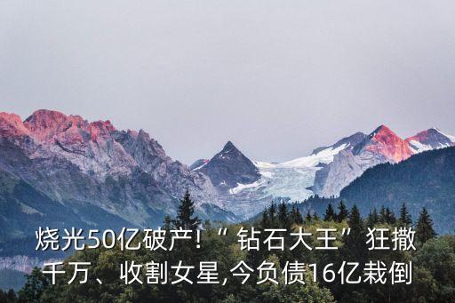 燒光50億破產(chǎn)!“ 鉆石大王”狂撒千萬、收割女星,今負債16億栽倒
