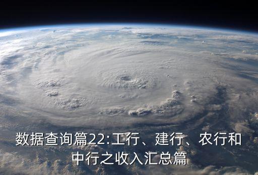 數(shù)據(jù)查詢篇22:工行、建行、農(nóng)行和中行之收入?yún)R總篇