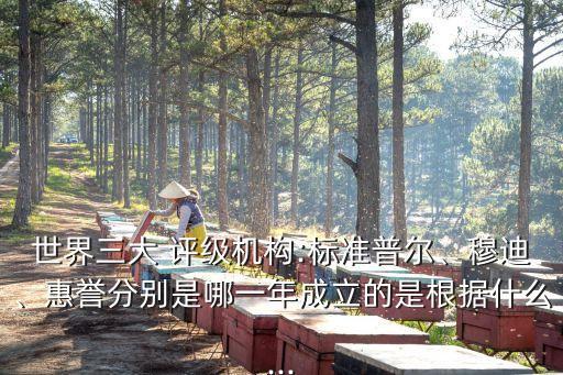 世界三大 評(píng)級(jí)機(jī)構(gòu):標(biāo)準(zhǔn)普爾、穆迪、惠譽(yù)分別是哪一年成立的是根據(jù)什么...