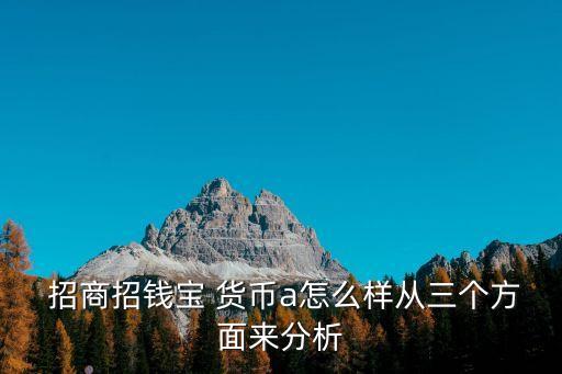  招商招錢寶 貨幣a怎么樣從三個(gè)方面來(lái)分析