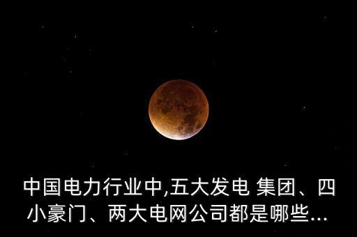 中國(guó)電力行業(yè)中,五大發(fā)電 集團(tuán)、四小豪門、兩大電網(wǎng)公司都是哪些...