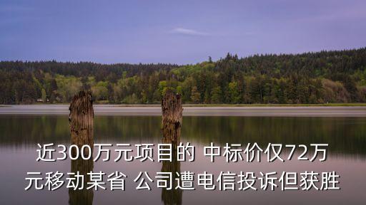 近300萬元項(xiàng)目的 中標(biāo)價僅72萬元移動某省 公司遭電信投訴但獲勝