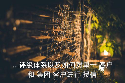 ...評級體系以及如何對單一 客戶和 集團(tuán) 客戶進(jìn)行 授信