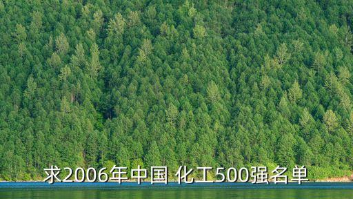 求2006年中國 化工500強名單