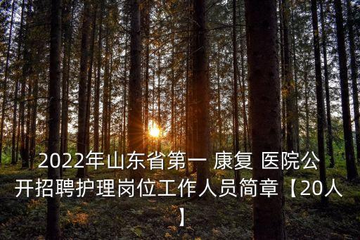 2022年山東省第一 康復(fù) 醫(yī)院公開招聘護理崗位工作人員簡章【20人】