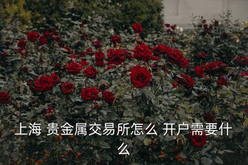 上海 貴金屬交易所怎么 開(kāi)戶需要什么