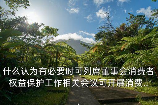 什么認為有必要時可列席董事會消費者權益保護工作相關會議可開展消費...