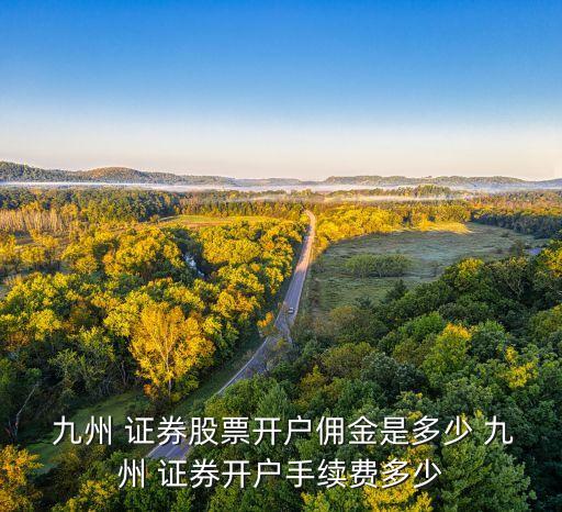  九州 證券股票開(kāi)戶(hù)傭金是多少 九州 證券開(kāi)戶(hù)手續(xù)費(fèi)多少