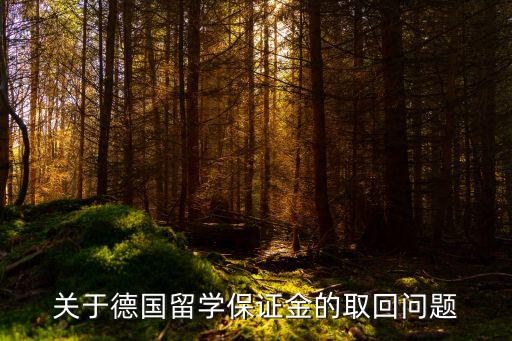 關(guān)于德國(guó)留學(xué)保證金的取回問(wèn)題
