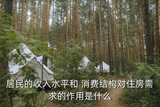 居民的收入水平和 消費結構對住房需求的作用是什么