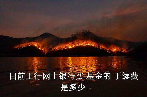 目前工行網上銀行買 基金的 手續(xù)費是多少